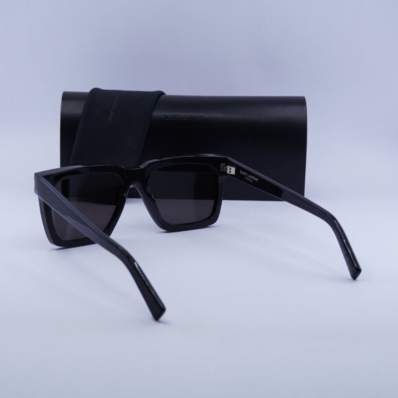 Saint Laurent SL610 001 Square Sunglasses - Black\Black - Picture 5 of 10